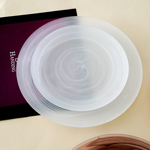 Chinese ink and color glass plate Japanese-style bowl set household tableware personalized colorful dinner plate fruit plate practical soup plate