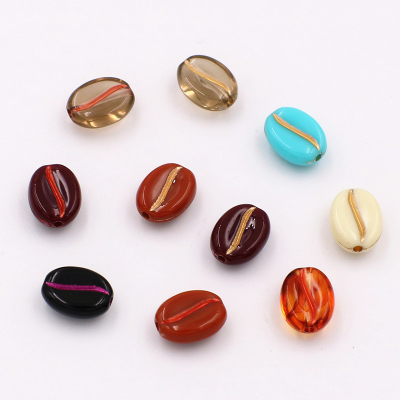 Retro Acrylic Gold Coffee Beads diy Handmade Jewelry Accessories Loose Beads Mobile Phone Necklace Beading Material