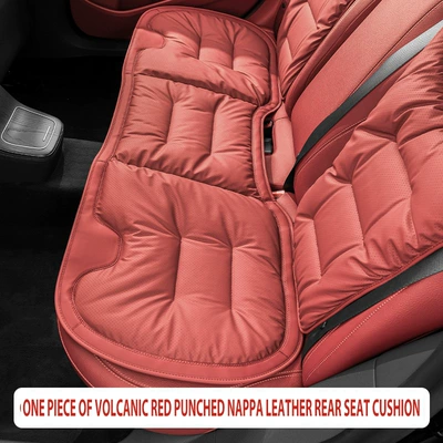 Cross-Border Popular Car Seat Cushion, Seat cushion, seat cover - volcano-red-napa-perforated-breathable-1-rear-seat-cushion