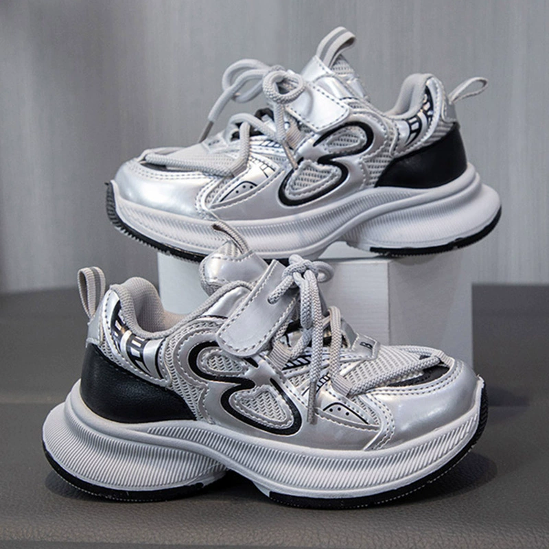 Детская спортивная обувь для девочек папа обувь 2024 весна осень новая дышащая сетка обувь дикая цветная легкая обувь для бега