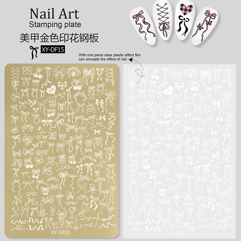 Nueva plantilla de placa de acero impresa, pétalos dorados, encaje, patrón de mariposa, viento nacional, herramienta de transferencia de bosque de bambú, impresión al por mayor