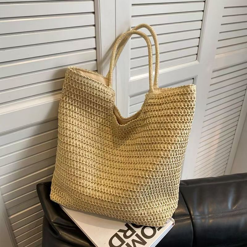 Foreign Trade Dropshipping New Straw Woven Bag Large Capacity Single Shoulder Woven Bag Summer Seaside Vacation Beach Bag Women's Bag