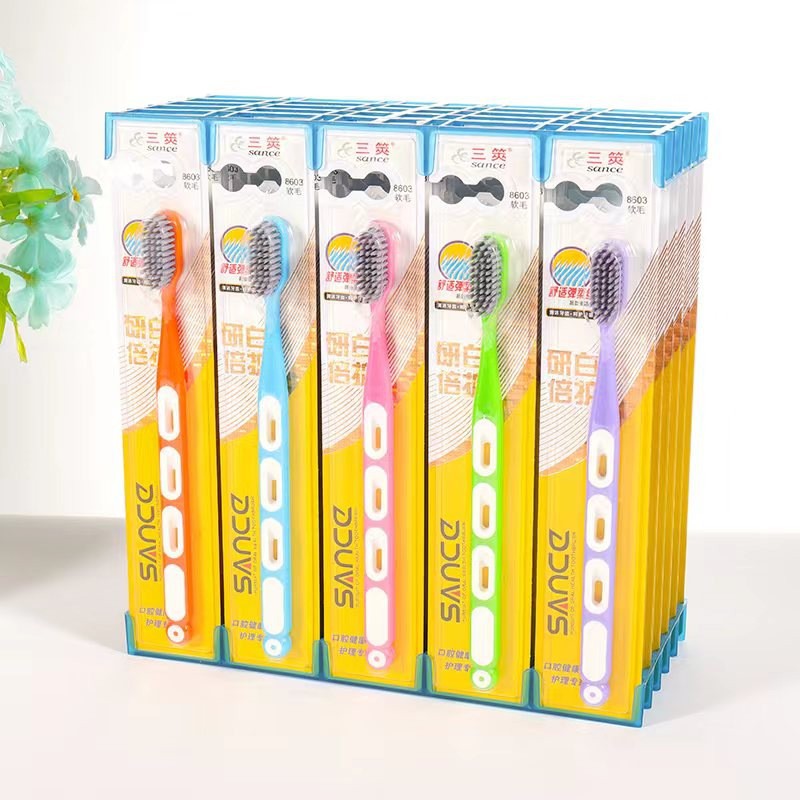 46 tipos de cepillo de dientes - 5 un solo paquete de cepillo de dientes de pelo suave limpio sin dañar las encías Yiwu productos al por mayor