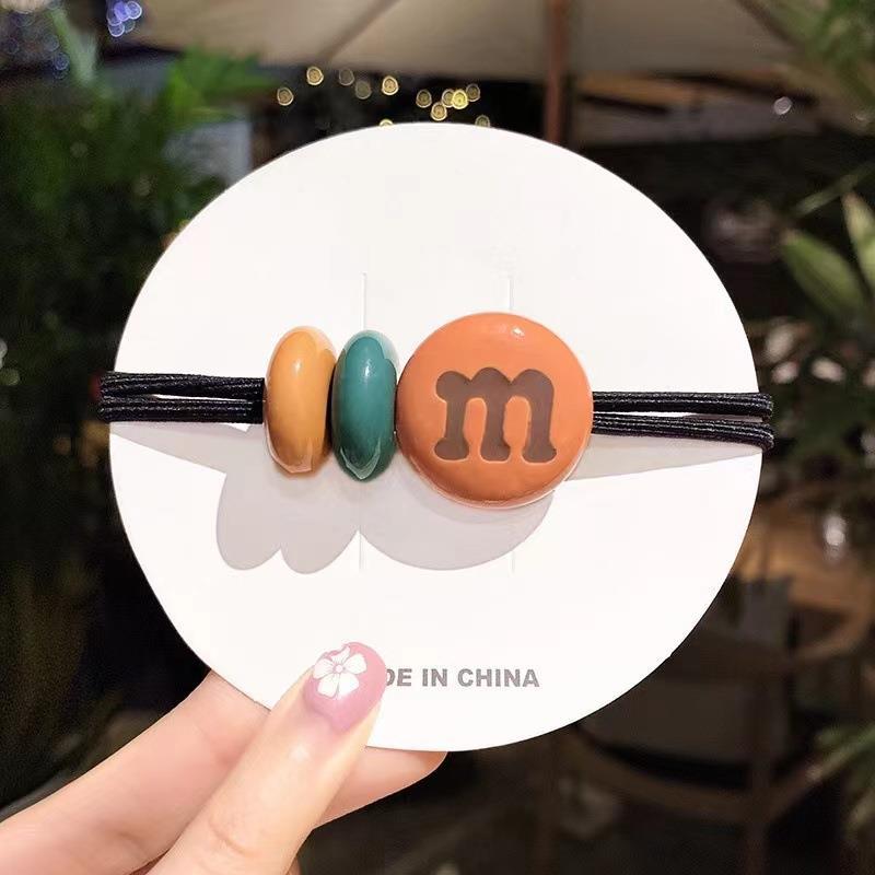 Elástico joyas de cabello de moda con frijoles frescos M anillo de cereza cuerda de cabello al por mayor de la banda de goma cabeza de 100 bolas de cabello rojo una variedad de alta elástica