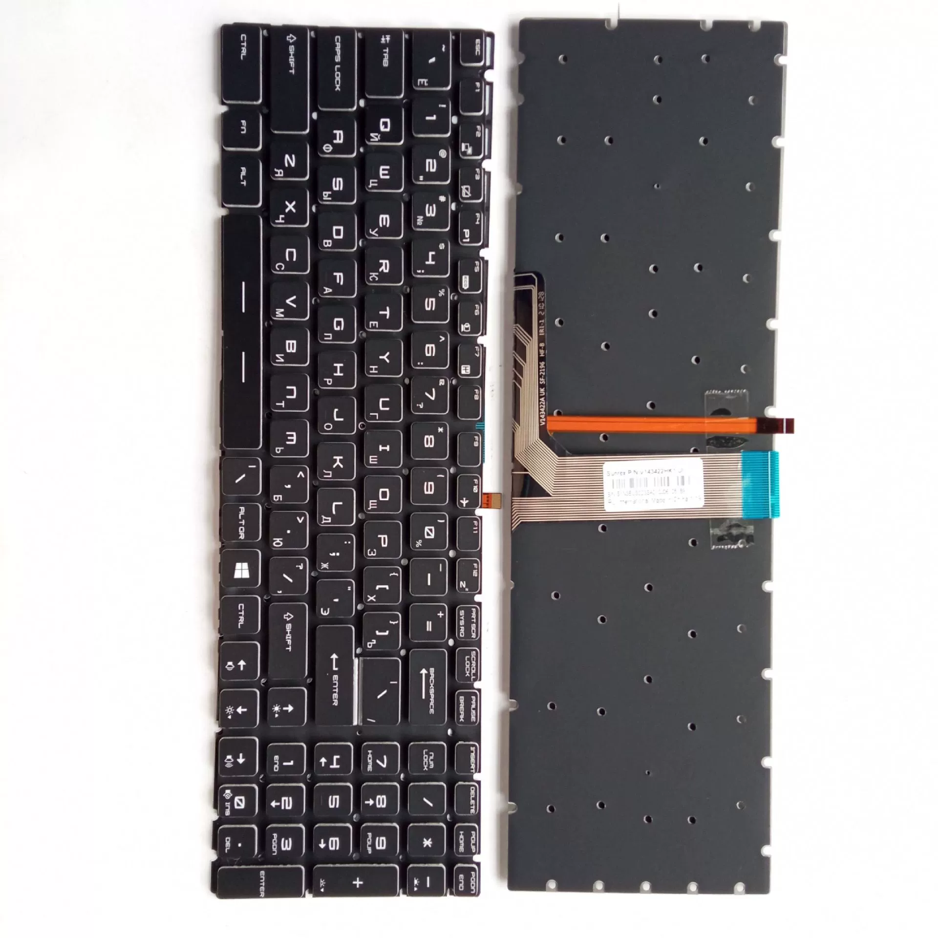 Замена клавиатуры ноутбука (MSI) GE62/GL60/GP62/GE72/GL62 с подсветкой, раскладка US или RU, бело-красные акценты