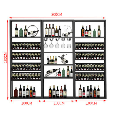 复古欧式铁艺酒架酒吧落地酒柜葡萄酒红酒收纳展示架置物架酒杯架|undefined