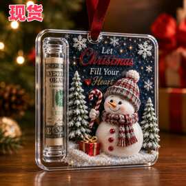 跨境新品Cash Gift Holder圣诞装饰钱夹便携创意节日礼物收纳挂饰