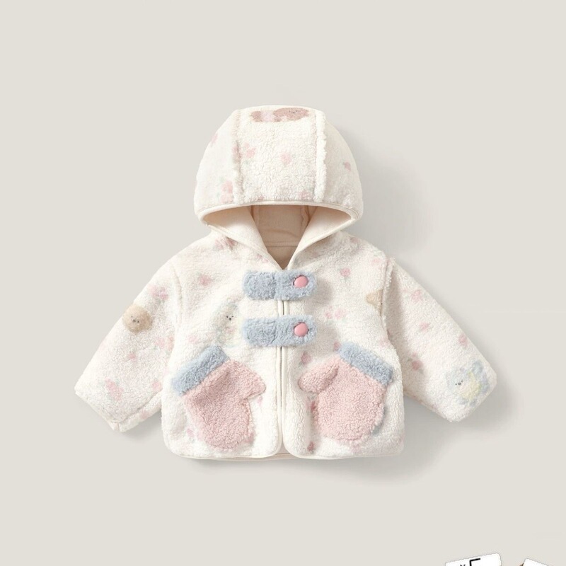 Girls' Velvet Thickeneded Outwear Autumn and Winter New Little Girl Baby Winter Super Nice Hooded Clothes Kidsren's Winter Clothes Girls' Velvet Thickeneded Outwear Autumn and Winter New Little Girl Baby Winter Super Nice Hooded Clothes Kidsren's Winter Clothes