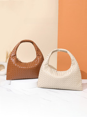 編織女包新款秋冬時尚餃子包高級感大容量歐美潮流百搭通勤手提包