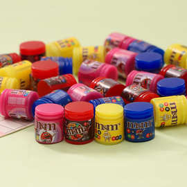 仿真立体桶装M豆 微缩场景娃娃屋超市模型树脂摆件儿童过家家玩具