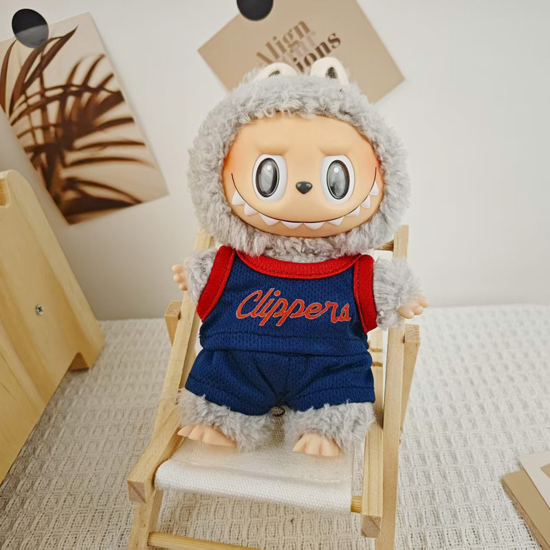 New 17cm Labubu First Generation Second Generation Third Generation Gradient Color Football Uniform Basketball Uniform Replacement Baby Clothes