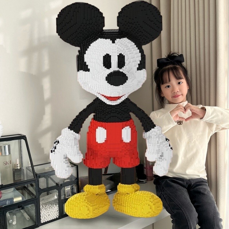 Free Label Application for Cross-Border Temu Popular Mickey Building Block Assembly Toy Mickey Mouse 3D Stereo Puzzle Model