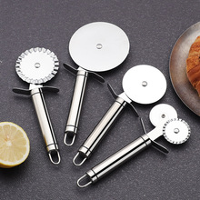 双黑线柄全不锈钢披萨刀烘焙工具介饼刀创意厨房小工具单轮滚刀