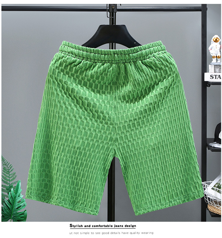 Porter des shorts en été, des hommes de plage tricotés décontractés et minces, des vêtements tendance pour la maison et l'extérieur, des pantalons deux pièces pour hommes_voghion.com