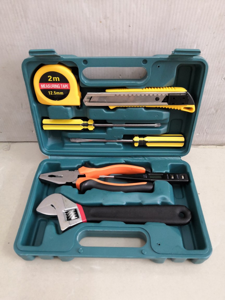 8件套工具箱 7合1礼品工具套装碳钢材质 彩套包装自主家用
