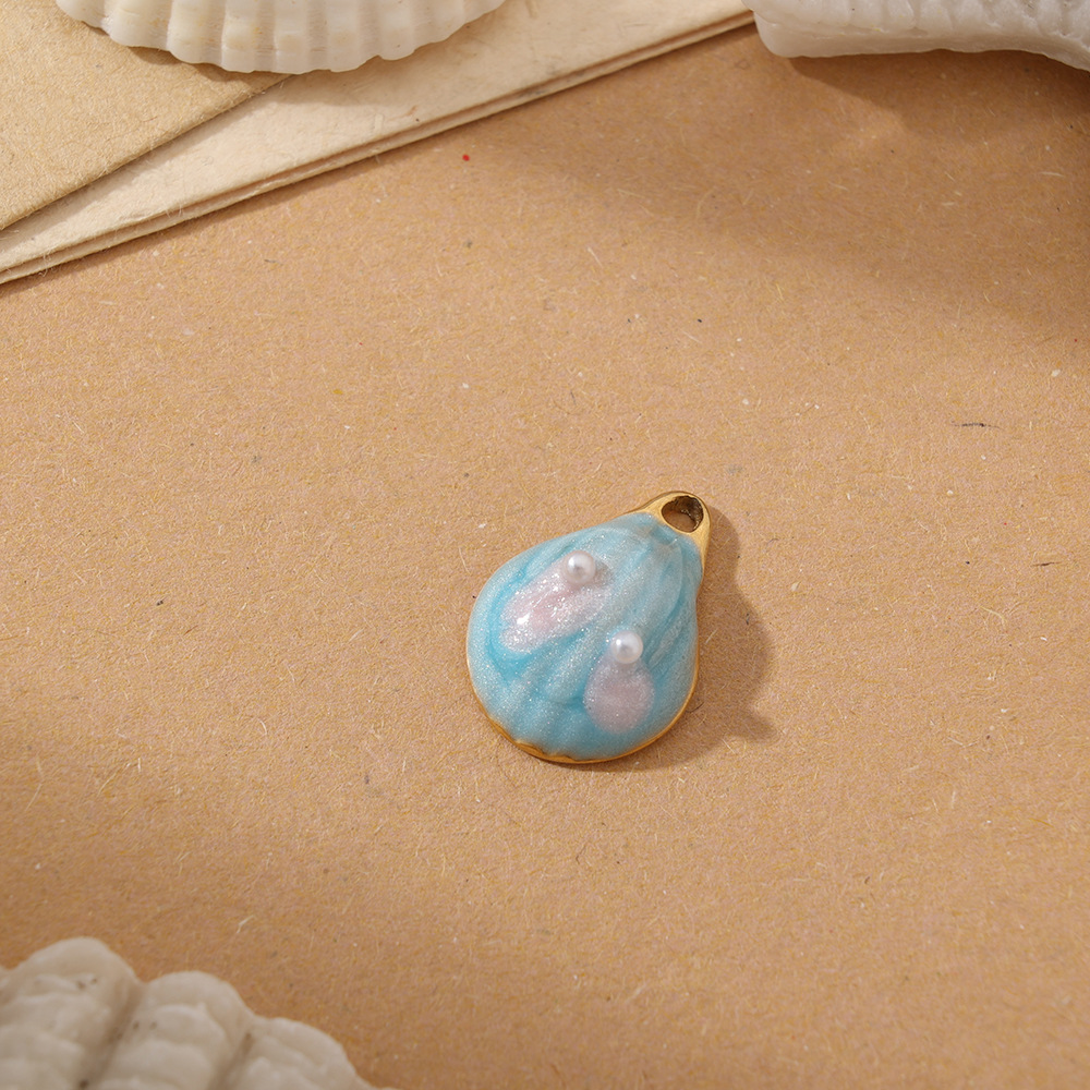 4g Weight Pendant Jewelry Making Type Charms Classification 1 Piece Quantity 304 Stainless Steel Material Shell Pattern All Seasons Season Polished Finish Plating Design Beach Style 1 Piece 304 Stainless Steel Shell Polished Pendant Charms 11