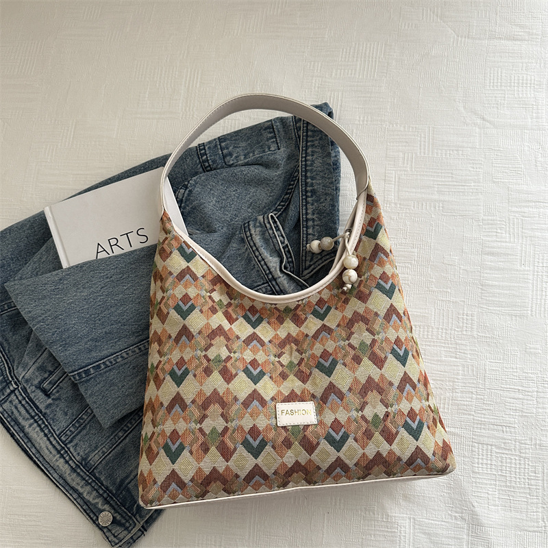 Bolsa de gran capacidad para mujeres 2024 nueva moda Zhongzhong Lingerie hombro brazo bolso de viaje casual