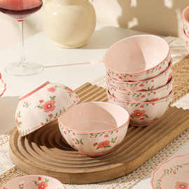 高颜值清新陶瓷碗碟套装家用饭碗碗盘2025碗筷新款乔迁高颜值餐具