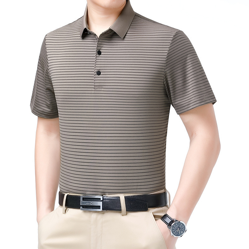 High-End Men's T-Shirt Short-Sleeve Classic Business Versatile Comfortable Mulberry Silk Poio Shirt Casual Turn-Down Collar Top High-End Men's T-Shirt Short-Sleeve Classic Business Versatile Comfortable Mulberry Silk Poio Shirt Casual Turn-Down Collar Top