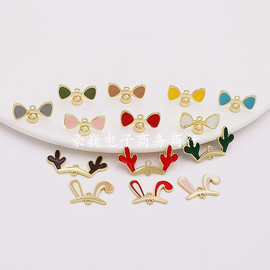 diy饰品合金滴油鹿角猫耳朵兔耳朵车载耳饰钥匙扣配件批发