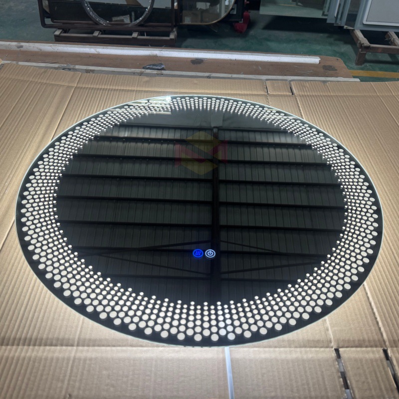 Hotel Project Led Bathroom Mirror with Lights, Anti-Fog Silver Mirror, Wall-Mounted Bathroom Mirror, Round Illuminated Smart Mirror