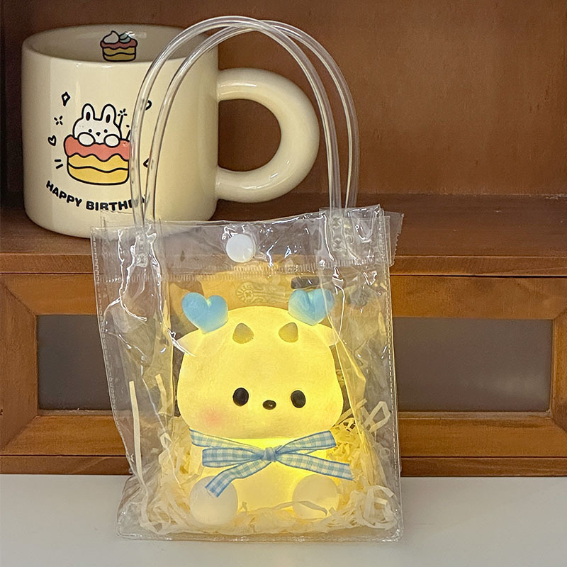 Luz de noche de vinilo de dibujos animados creativo de cabecera faro Internet celebridad juguetes luminosos para niños puesto de mercado nocturno suministro al por mayor