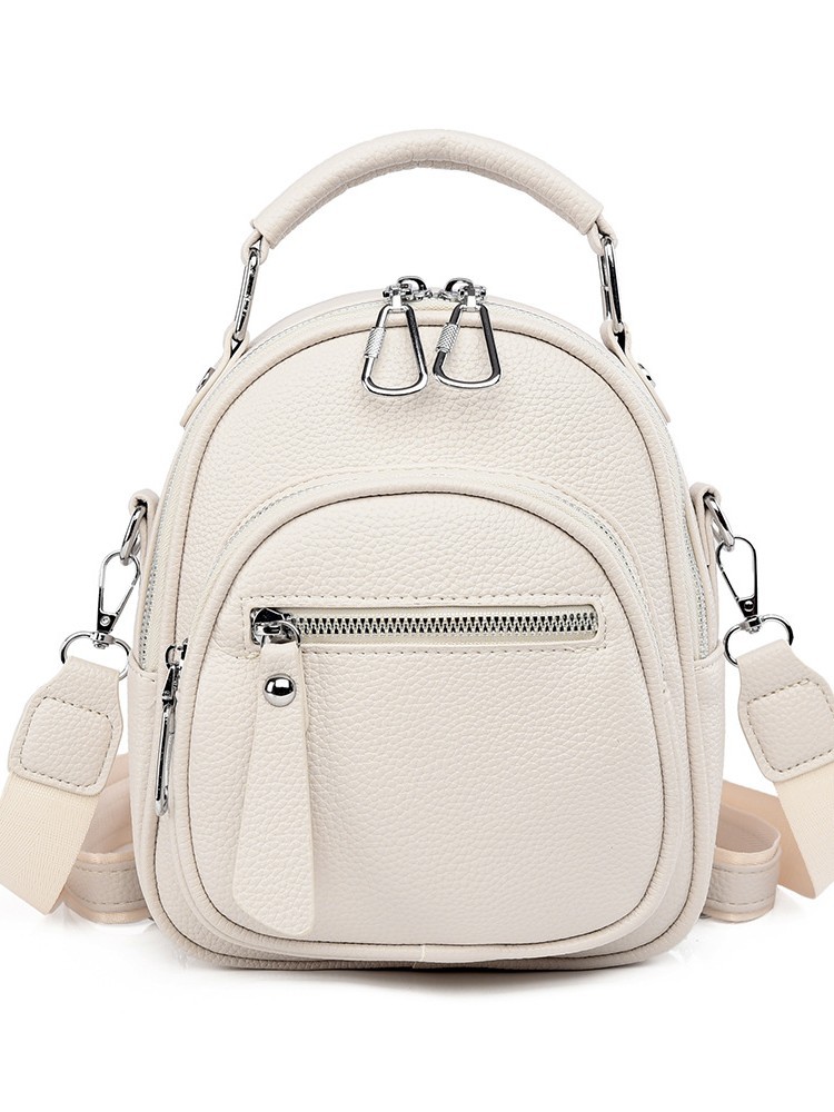 Bolso de mujer de cuero suave de textura 2025, nuevo estilo de moda, mochila de estilo exterior, bolso de moda multipropósito.