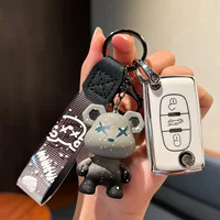 Подходит для Dongfeng Peugeot 308, чехол для ключей 207, логотип 408/508/307, ключ 301, сумка для модификации корпуса, пряжка 4008