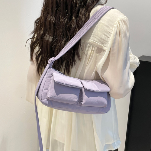 Minimalist Single Shoulder Bag, New Solid Color Casual Commute Crossbody Bag, Lightweight Unconventional Design Casual Round Cylinder Bag