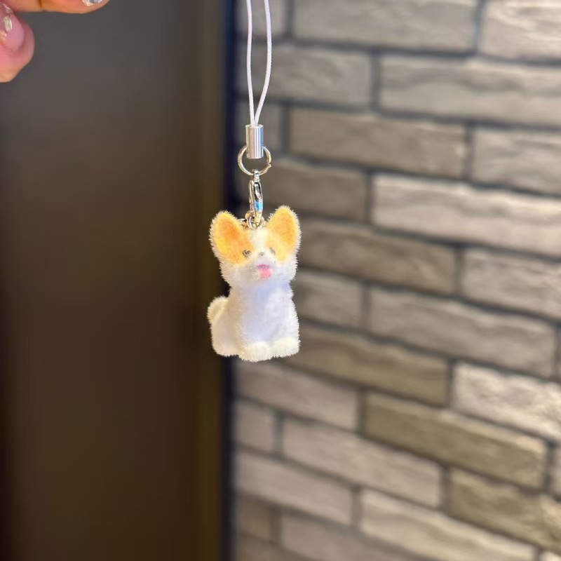 可爱立体植绒树脂狗狗挂件玩偶手机挂饰DIY钥匙饰配件|undefined
