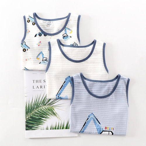 Bamboo cotton breathable and sweat-absorbent children's vest three-piece boys' summer thin infant category A baby vest