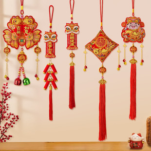 New Year of the Horse Hanging Ornaments, Spring Festival Pendants, Koi Fish Lion Dance Firecrackers, Curved Fish Pendants, New Year Decorations, Chinese Knots