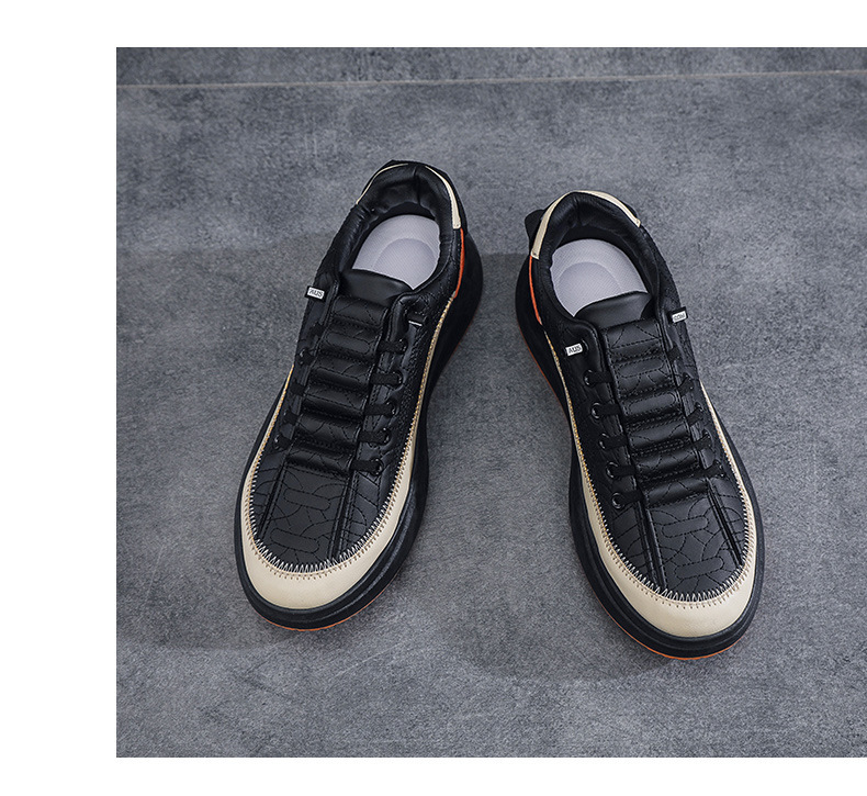 Scarpe in pelle da uomo Scarpe da tennis Scarpe da ginnastica Tessuto Supporto arco sintetico Calzature leggere resistenti allo scivolamento_voghion.com