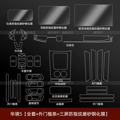 Welcome Pedal Interior Stickers, Center Console – Car interior film - huajing-s-full-set-internal-and-external-door-sill-strips-three-screen-anti-fingerprint-frosted-tempered-film