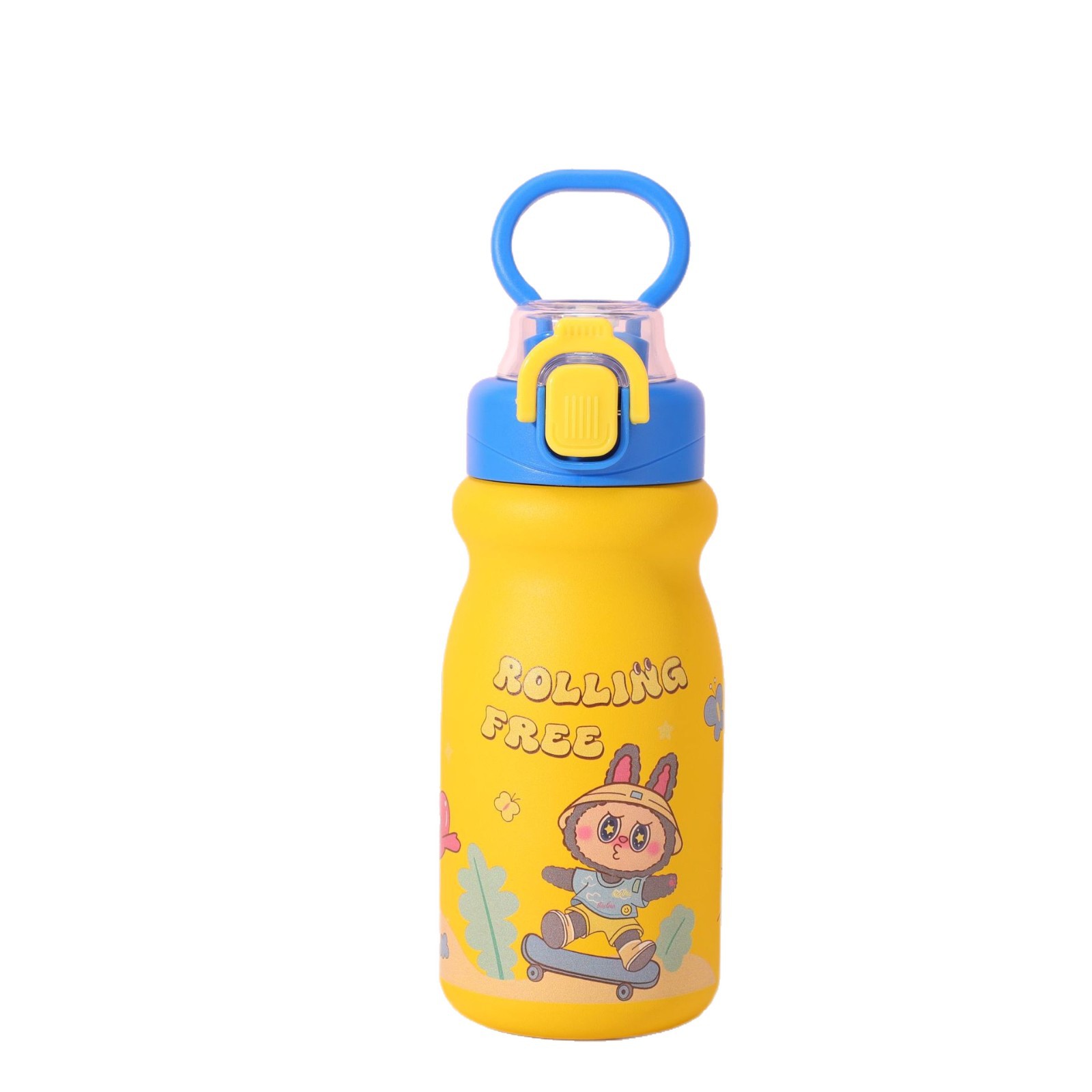 Outdoor Portable Handheld Straw Household Cartoon Cute Student Flip Lid Water 316 Stainless Steel Top Quality Insulated Cup_voghion.com