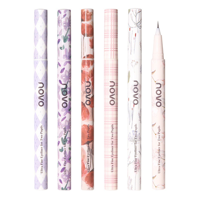 Novo Double Eyeliner Ultra-Fine Liquid Eyeliner Pen Waterproof, Sweat-Proof, Non-Smudging Lower Lash and Aegyo-Sal Eyeliner Pen