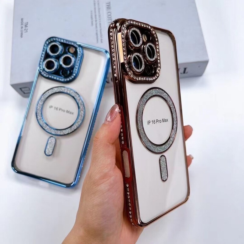 マグネット式携帯電話ケース iPhone 17 Pro Max 高級感 16 Plus メッキ加工 iPhone 15 保護ケース 14 人気|undefined