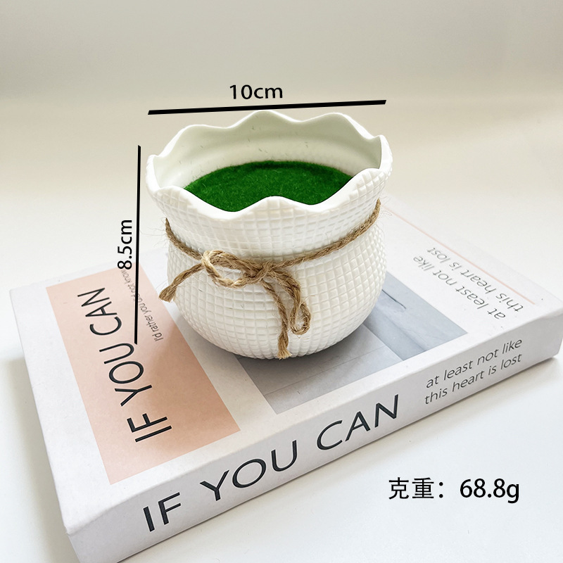 个性简约仿真盆栽塑料带泡沫整套花盆迷你小花瓶可插花桌面小摆件|undefined