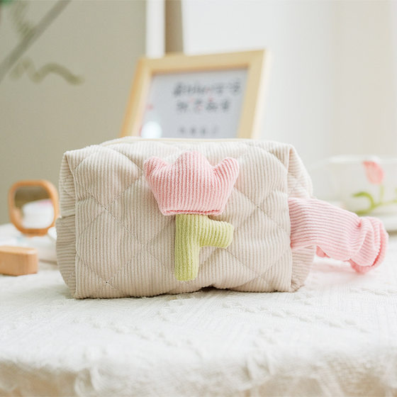 Cross-border wooden children's simulation dressing and hairdressing makeup suit girl pink princess makeup bag play house toys