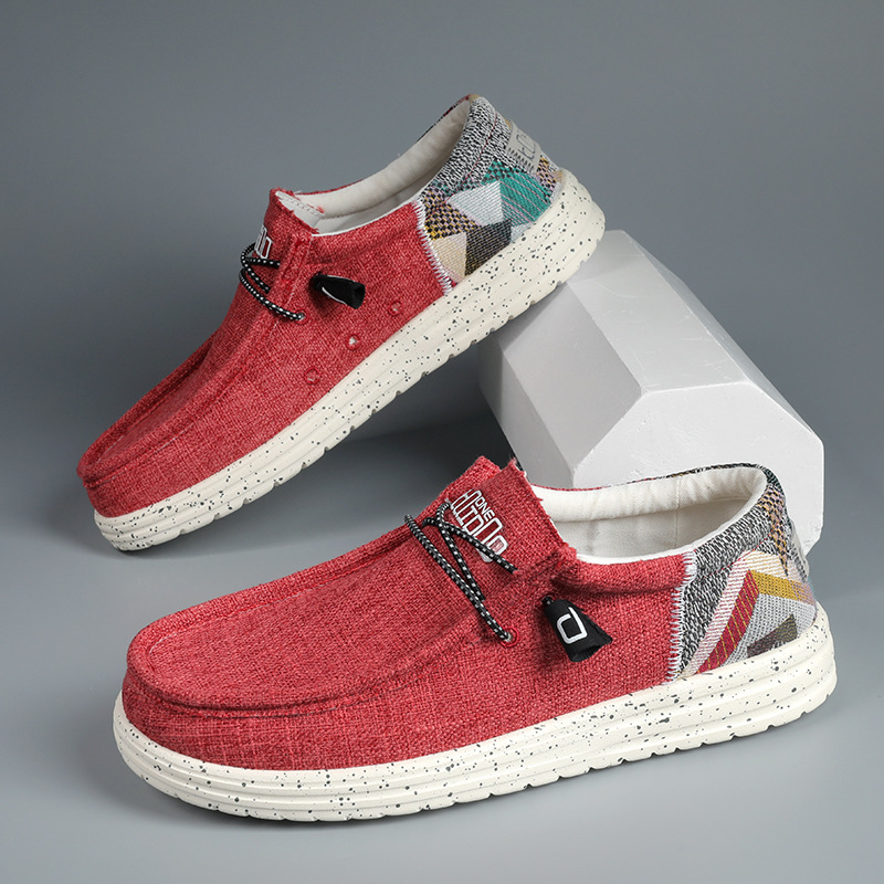 2025 transfronterizos respirables y cómodos nuevos zapatos casuales de un pie para hombres zapatos de lona