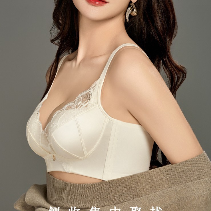 8893轻奢缎面内衣小胸显大聚拢立体手掌杯调整型提拉防下垂文胸罩|undefined
