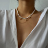 Necklace from pearl with letters, chain, jewelry, European style, Amazon, simple and elegant design