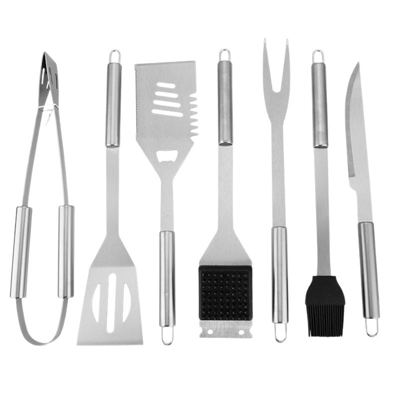 Juego de utensilios para hornear de acero inoxidable, herramienta de combinación de barbacoa, juego de barbacoa BBQ esencial para exteriores, juego de utensilios para hornear