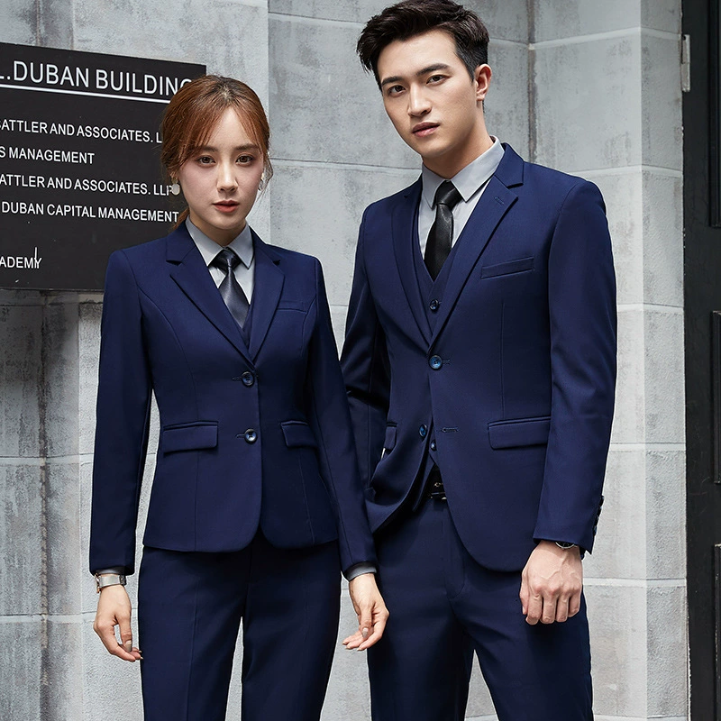 Мужской костюм из трех частей Бизнес мужская и женская профессиональная одежда учитель банк 4S магазин продаж рабочая одежда черный X20