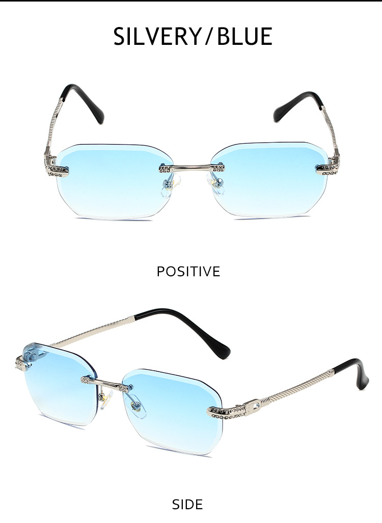 96g Weight Frameless Glasses Structure Sunglasses Classification PC, UV400 Protection Lens Material Square Glasses Style Outdoor Occasion Solid Color Pattern All Seasons Season Unisex Gender Simple Style, Classic Style Style Simple Style Classic Style Solid Color PC UV400 Protection Square Frameless Women's Sunglasses 14