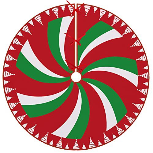 Nuevo árbol de Navidad falda verde piel extraño partido copo de nieve Grinch impreso franela árbol de Navidad diseño inferior piso mat