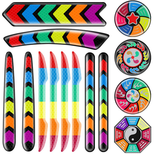 Car reflective stickers, door anti-collision strips, anti-scratch door bowls, colorful safety warning reflective stickers, decorative body stickers