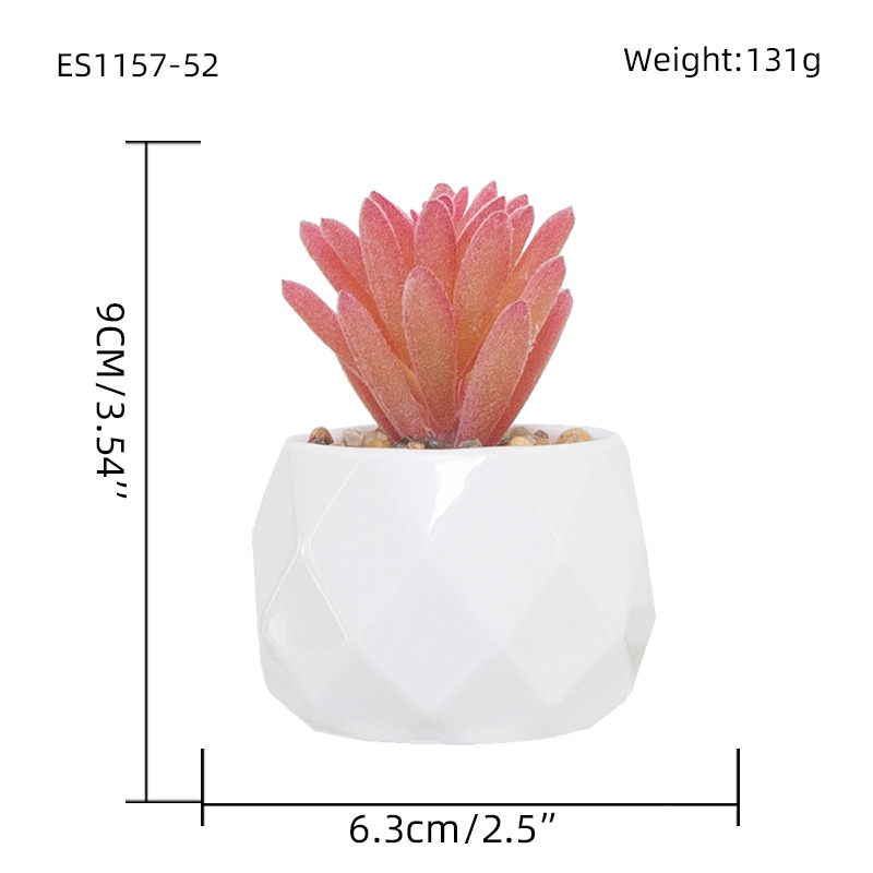 Maceta de cerámica para suculentas artificiales de oficina, mini suculenta rosa, taza de diamante, gran venta, entrega instantánea, irrompible, alta simulación.