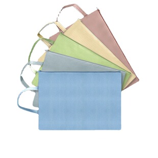 Subject classification file bag thickened waterproof Oxford Morandi color large capacity zipper homework bag student tutorial bag