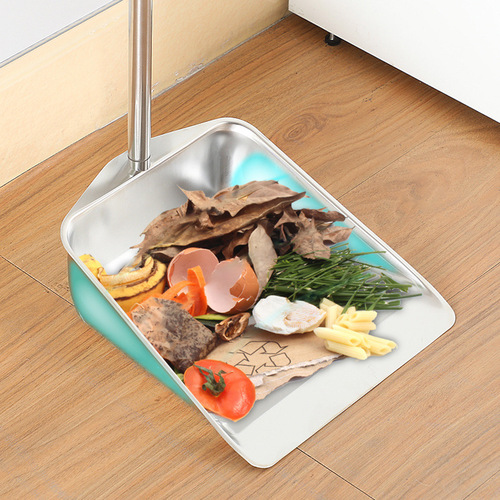 Thickened bucket stainless steel dustpan cleaning supplies household single outdoor garbage shovel sweeper garbage ash bucket